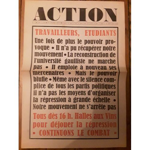 Revue Action N° 11 Du 17 Juin 1968