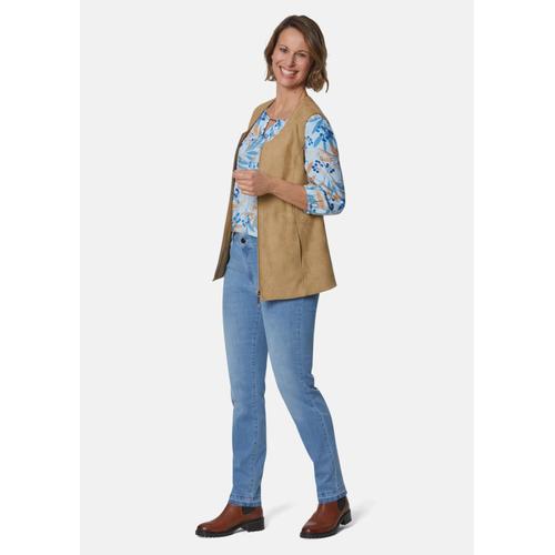 Gilet Aspect Velours De Cuir - Camel - Gr. 48