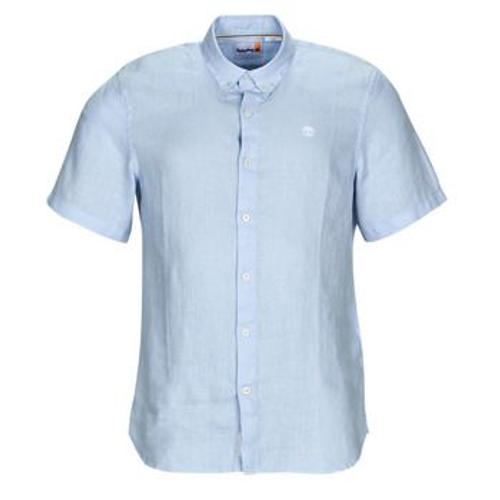 Chemise Timberland Ss Mill River Linen Shirt Slim Bleu