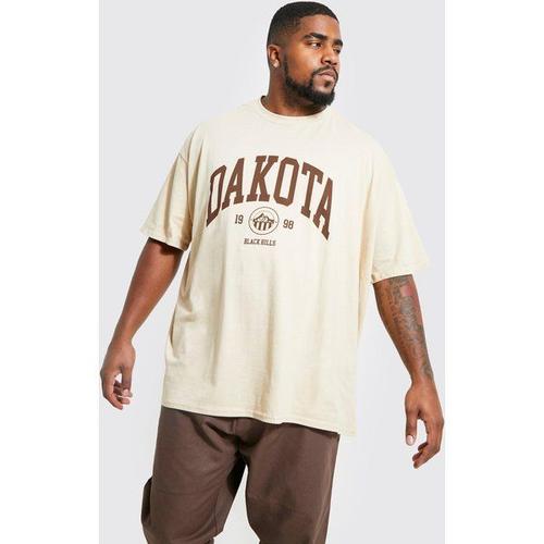 Grande Taille - T-Shirt À Imprimé Dakota Homme - Beige - Xxxl, Beige