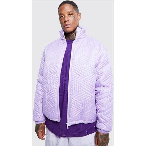 Doudoune Oversize Matelassée Homme - Violet - S, Violet