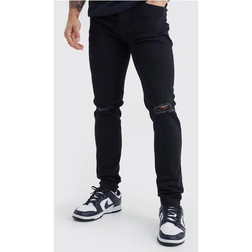 Jean Skinny Déchiré Aux Genoux Homme - Noir - 30r, Noir