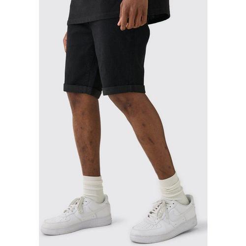 Tall Stretch Denim Skinny Fit Shorts In Black Homme - Noir - 40, Noir