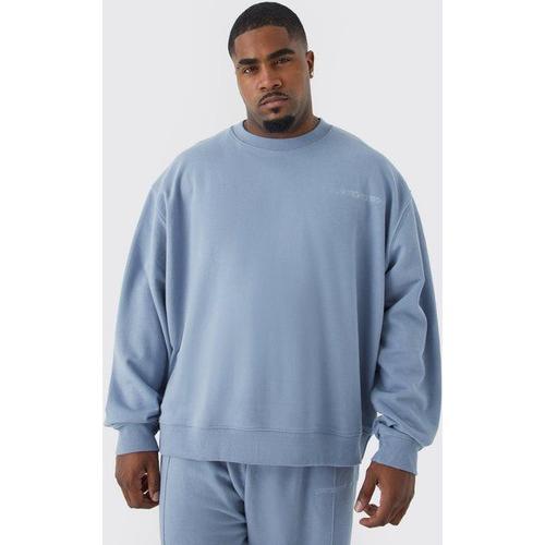 Grande Taille - Sweat Oversize Épais Homme - Bleu - Xxxxxl, Bleu