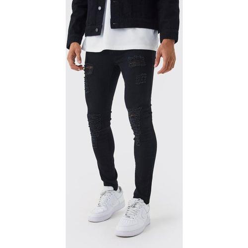 Jean Super Skinny Déchiré Homme - Noir - 30r, Noir