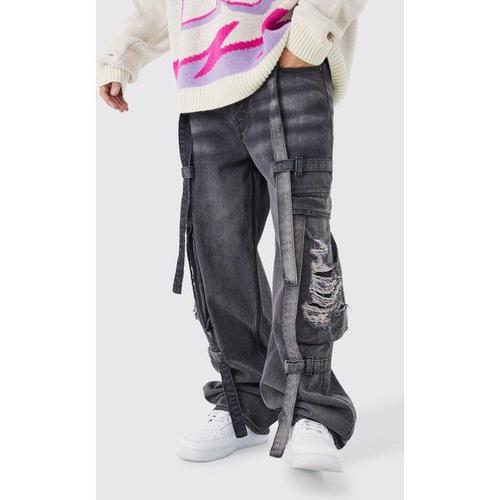 Jean Cargo Baggy À Déchirures Homme - Violet - 32r, Violet