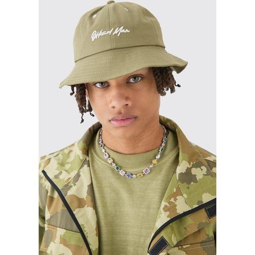 Official Man Embroidered Bucket Hat In Khaki Homme - Kaki - One Size, Kaki