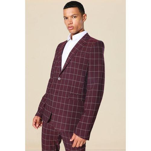 Tall - Veste De Costume Droite Super Skinny Homme - Bordeaux - 38, Bordeaux