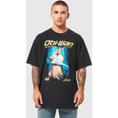 T-Shirt Oversize À Imprimé Star Wars Obi Wan Homme - Noir - Xs, Noir