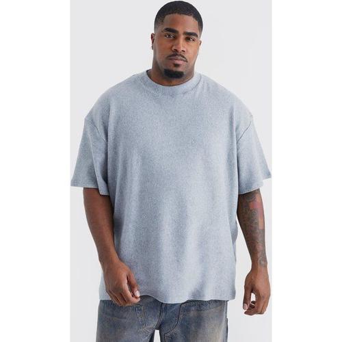 Grande Taille - T-Shirt Oversize À Col Montant Homme - Gris - Xxxl, Gris