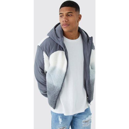 Doudoune Oversize En Polaire À Capuche Homme - Gris - Xs, Gris