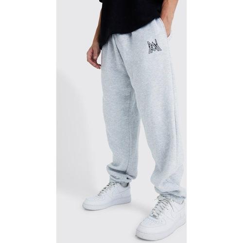 Jogging Oversize À Broderie - Man Homme - Gris - S, Gris