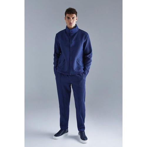 Ensemble Plissé Avec Veste Harrington Et Pantalon À Pinces Homme - Bleu - M, Bleu