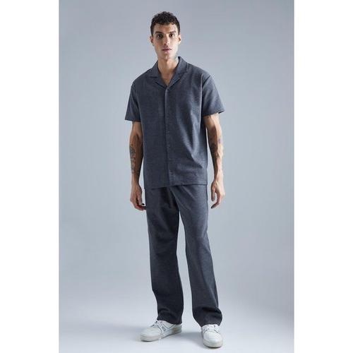 Ensemble En Jersey Avec Chemise Et Pantalon Homme - Gris - Xl, Gris