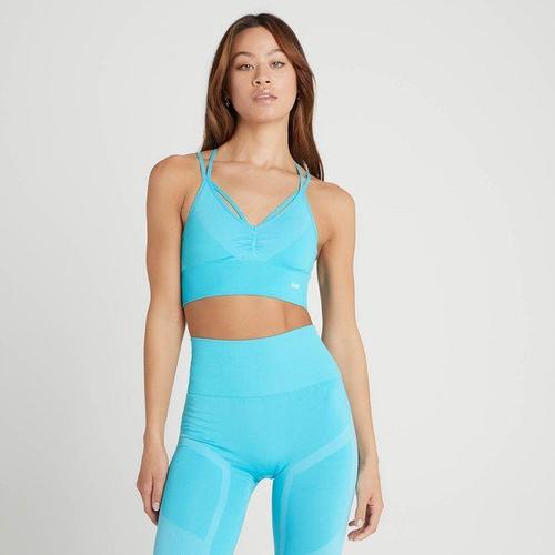 Brassière De Sport Sans Coutures Avec Effet Froncé Impact Pour Femmes ¿ Bleu Rivière - Xs