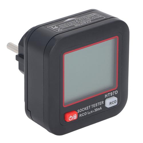 Testeur de prise avec écran LCD, Test de déclenchement RCD, contrôle de Phase de polarité, détecteur de prise électrique EU AC30-260V 45-65Hz