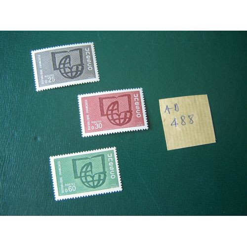 Ad 488/ Lot Timbres France Neufs Sans Trace Charnière *Service N°36/37/38*1966