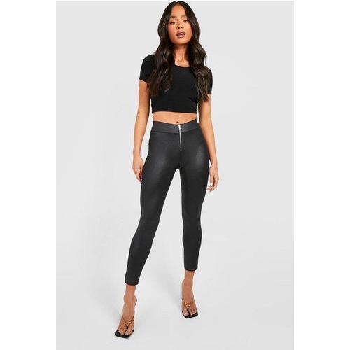 Legging Zippé Effet Mouillé - Noir - 44