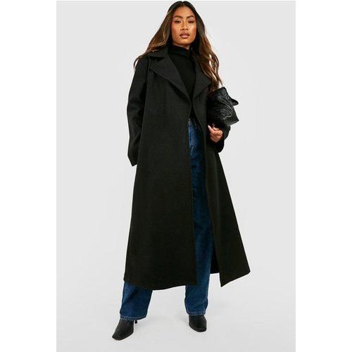 Manteau Long Effet Laine - Noir - 44