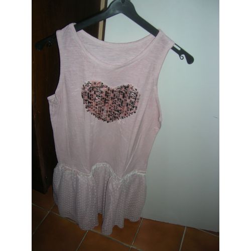 Robe Doublée Coeur Pailleté Xs 14 Ans