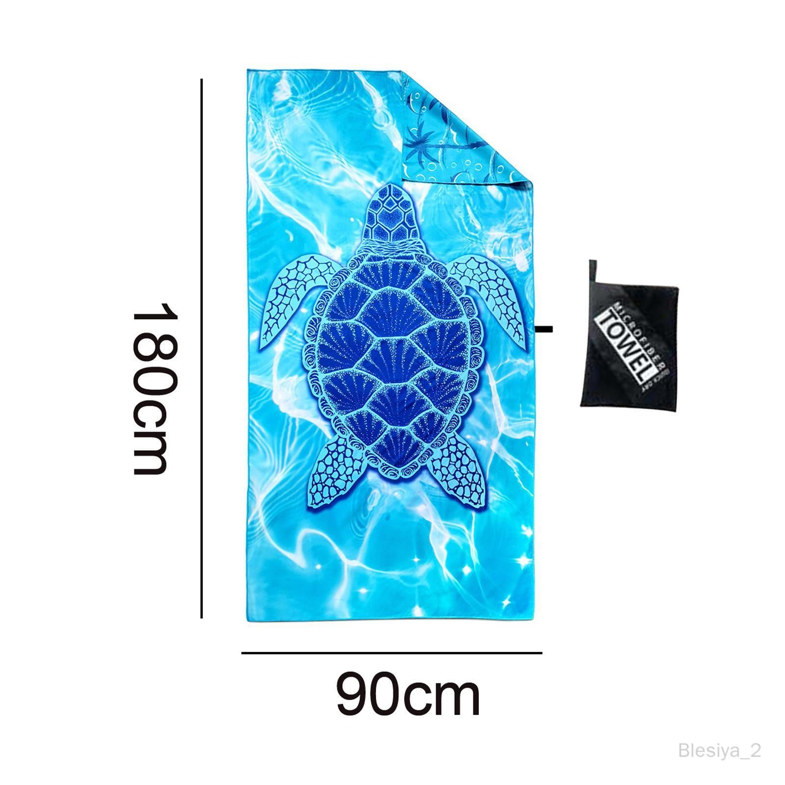 Serviette de plage imprimée tortue, serviette de piscine pour piscine,