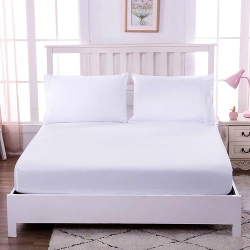 Drap Housse Couleur Unie 100% Coton - Extensible, Respirant Et Doux - Bonnet Elastique 30cm - Protège Matelas -Sunny003