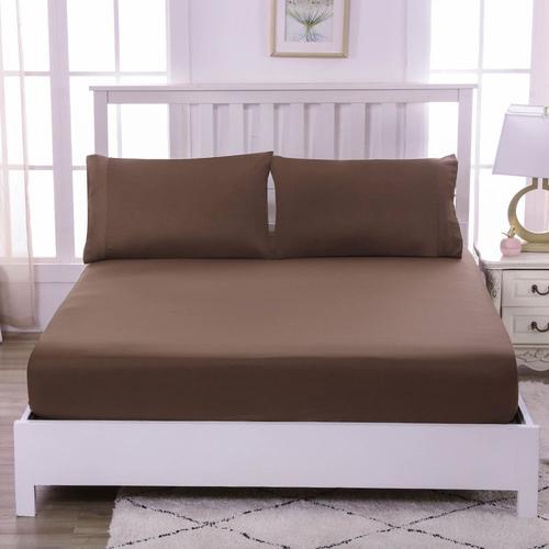 Drap Housse Couleur Unie 100% Coton - Extensible, Respirant Et Doux - Bonnet Elastique 30cm - Protège Matelas -Sunny003