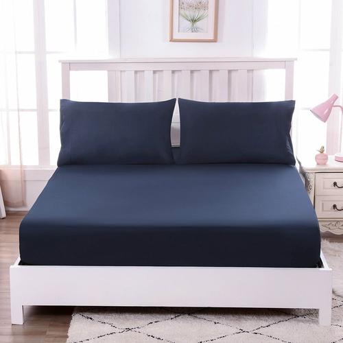 Drap Housse Couleur Unie 100% Coton - Extensible, Respirant Et Doux - Bonnet Elastique 30cm - Protège Matelas -Sunny003