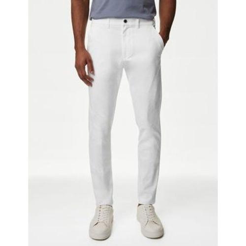 Chino Slim En Tissu Extensible - Blanc