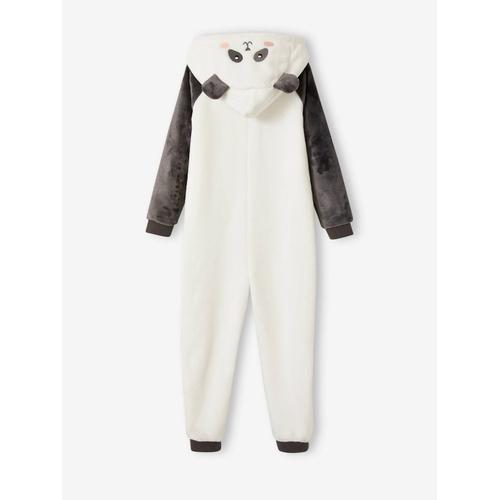 Combi-Pyjama Panda Fille Gris