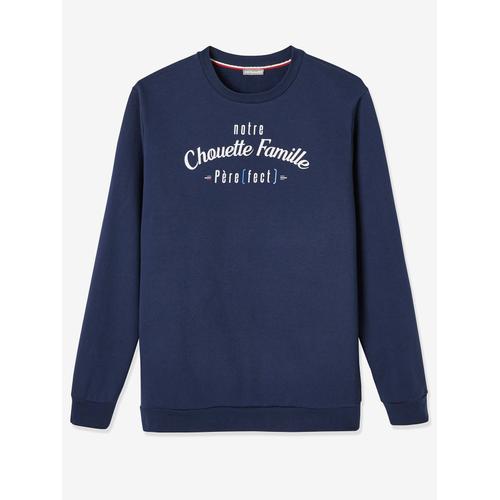 Sweat Homme Notre Chouette Famille Collection Capsule Vertbaudet Fabrication Française Marine Grise