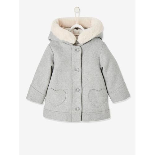 Manteau À Capuche Bébé Fille Gris Clair Chine