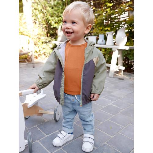 Blouson Coupe-Vent Bébé Garçon Colorblock Vert D'eau