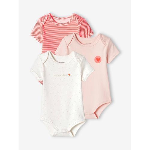 Lot De 3 Bodies Coeur Bébé Emmanchure Américaine Écru