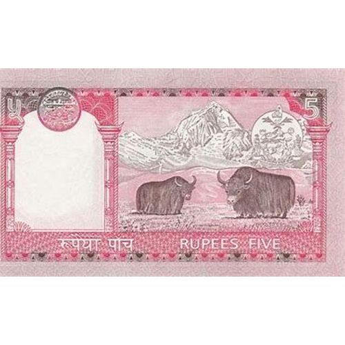 Nepal = Billet Neuf De 5 Rupees, Année 2012 - 2 Yacks -
