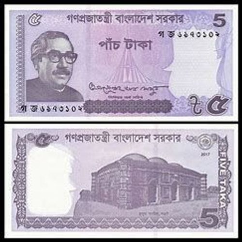 Bangladesh = Billet Neuf De 5 Taka, Année 2017 -