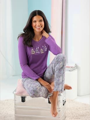 Pyjama Jersey Fin - - Violet-Gris Pierre Imprimé