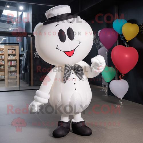 Personnage De Costume De Mascotte Redbrokoly De Ballons En Forme De Coeur Blanc Habillé D'un Gilet Et De Lacets De Chaussures