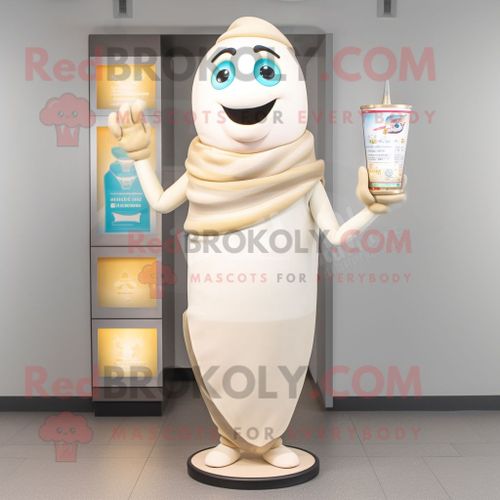Personnage De Costume De Mascotte Redbrokoly De Sablier Crème Habillé D'un Legging Et De Clips D'écharpe