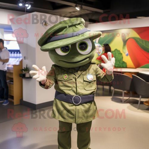 Personnage De Costume De Mascotte Redbrokoly Olive Fajitas Habillé D'un Polo Et De Bérets