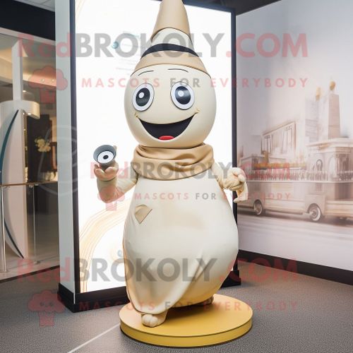 Personnage De Costume De Mascotte Redbrokoly De Sablier Crème Habillé D'un Legging Et De Clips D'écharpe
