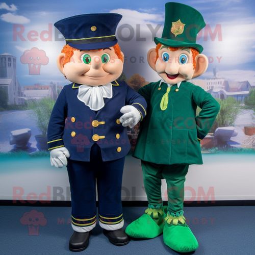 Personnage De Costume De Mascotte Redbrokoly De Lutin De La Marine Vêtu D'une Robe Trapèze Et De Cravates