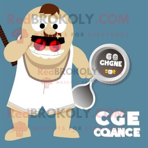 Personnage De Costume De Mascotte Redbrokoly Ogre Beige Habillé D'un Maillot De Bain Une Pièce Et De Porte-Clés