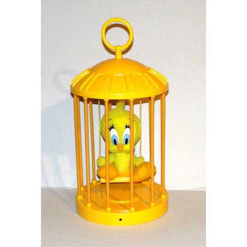 Peluche Titi Dans Sa Cage A Oiseau Detection Sonore Parlante Espagnol Vintage 98