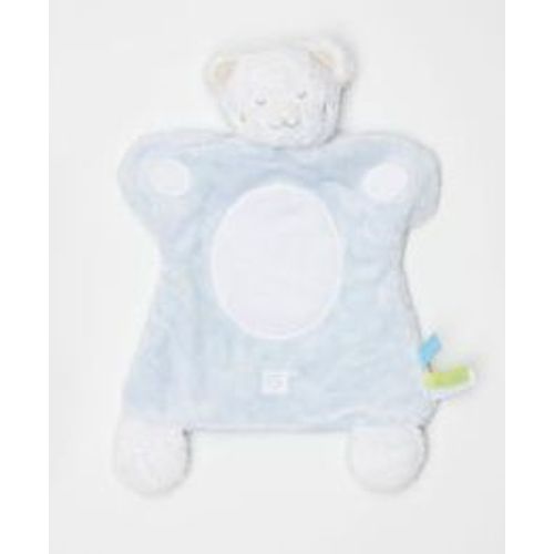 Doudou Ours Bleu Ciel Fourrure Marionnette Sergent Major Jouet Peluche Ourson Bebe Naissance