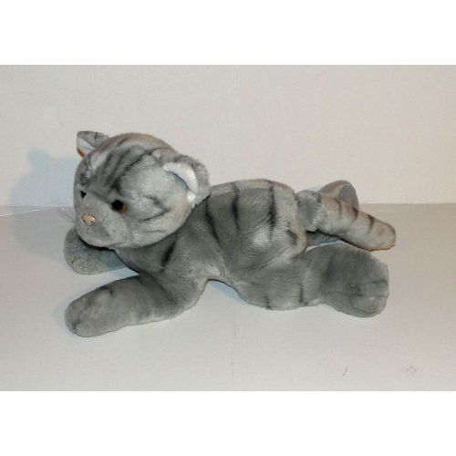 Peluche Chat Gris Anima Doudou Chat Rayé Noir