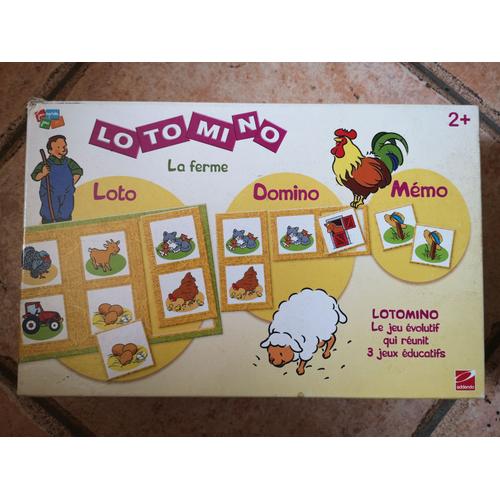 Lotomino - La Ferme : 3 Jeux En 1 (Loto, Domino, Mémo)