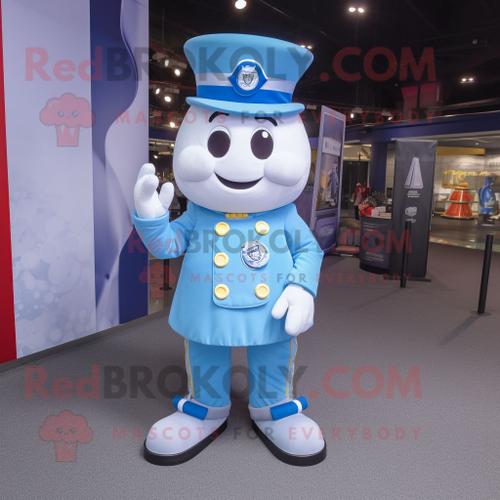 Personnage De Costume De Mascotte Redbrokoly Sky Blue Ring Master Habillé D'une Chemise Boutonnée Et De Coussinets Pour Les Pieds