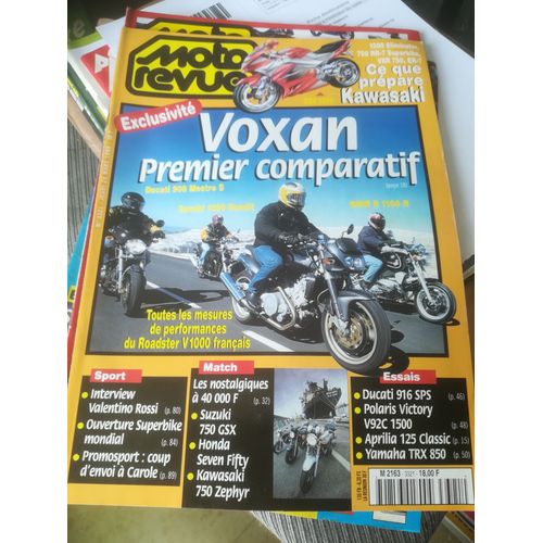 Moto Revue 3321 De 1998 Aprilia 125 Classic,Voxan V1000 Roadster,Ducati 900 Mostro,Bmw R1100r,Suzuki 1200 Bandit,Kawasaki 750 Zephyr,Suzuki Gsx750,Honda Cb750 Seven Fifty,Ducati 916 Sps,Polaris Victor