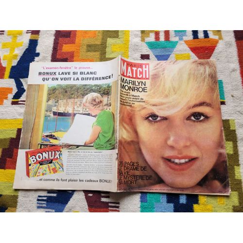 Paris Match N° 697 (18/08/1962) . Marylin Monroe, Elle Avait Accordée À Match 2 Jours Avant De Mourir L'autorisation De Publier Sa Confession. 36 Pages Sur Le Drame De Sa Vie, Le Mystère De Sa Mort.